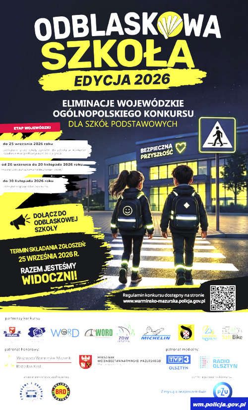 plakat dzieci przechodzących przez jezdnię na pasach